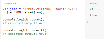 Very simple JSON parse example