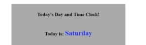 The day changed to Saturday!